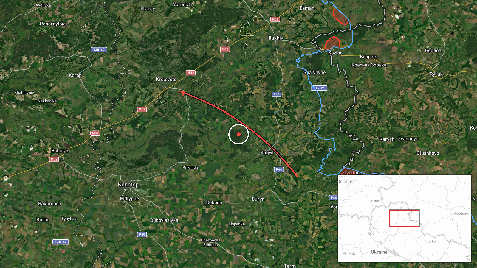 Krolevets, Ukraine — Cruise Missile location map