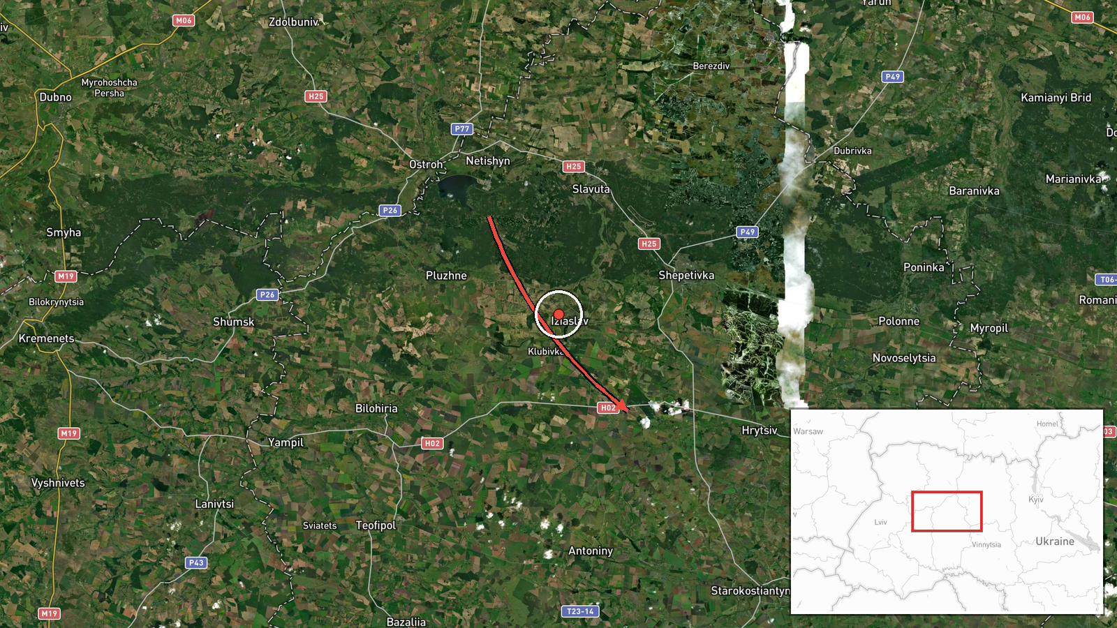 northern Khmelnytskyi Oblast, Ukraine — Drone Transit location map