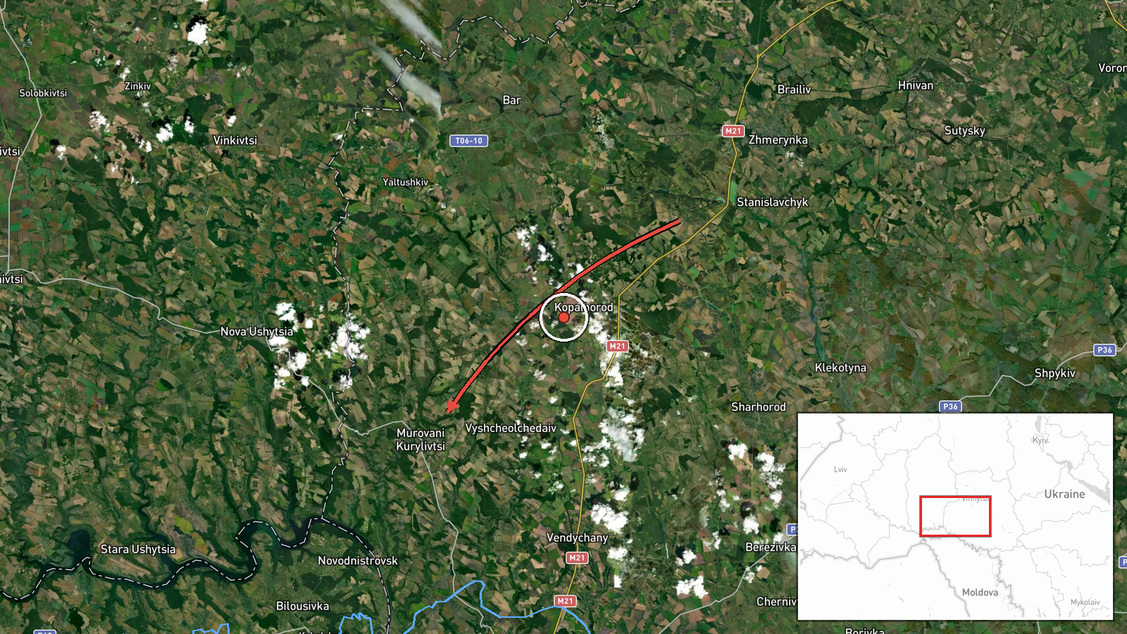 Murovani Kurylivtsi, Ukraine — Drone Transit location map