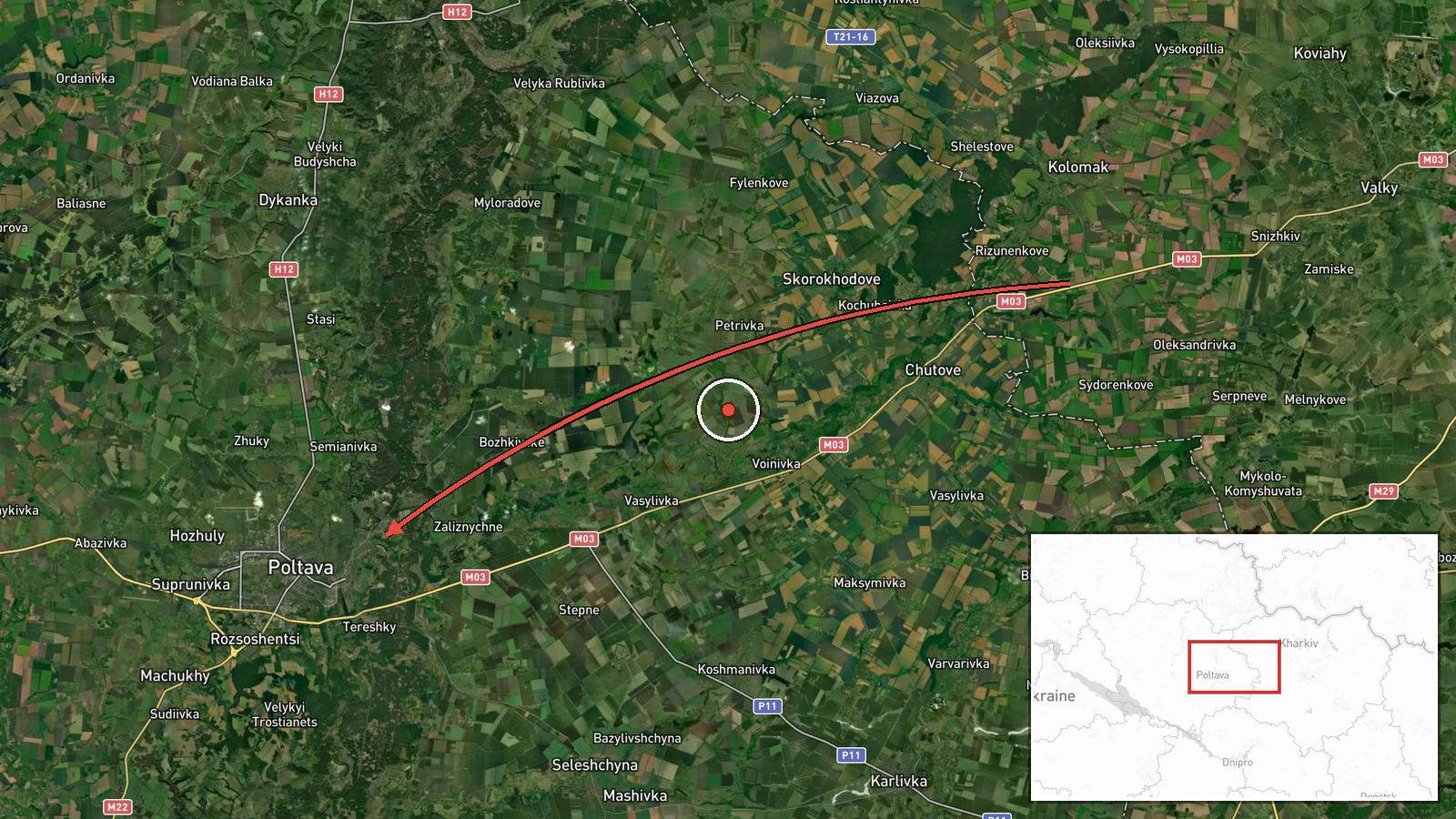 Poltava, Ukraine — Cruise Missile location map