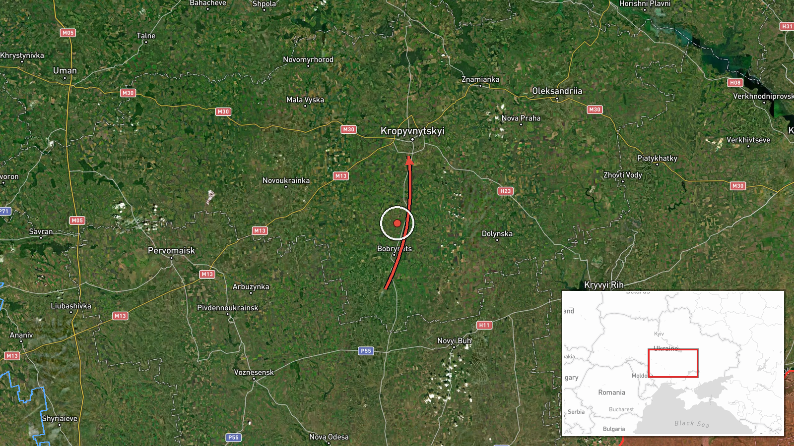 Kirovohrad Oblast, Ukraine — Drone Transit location map