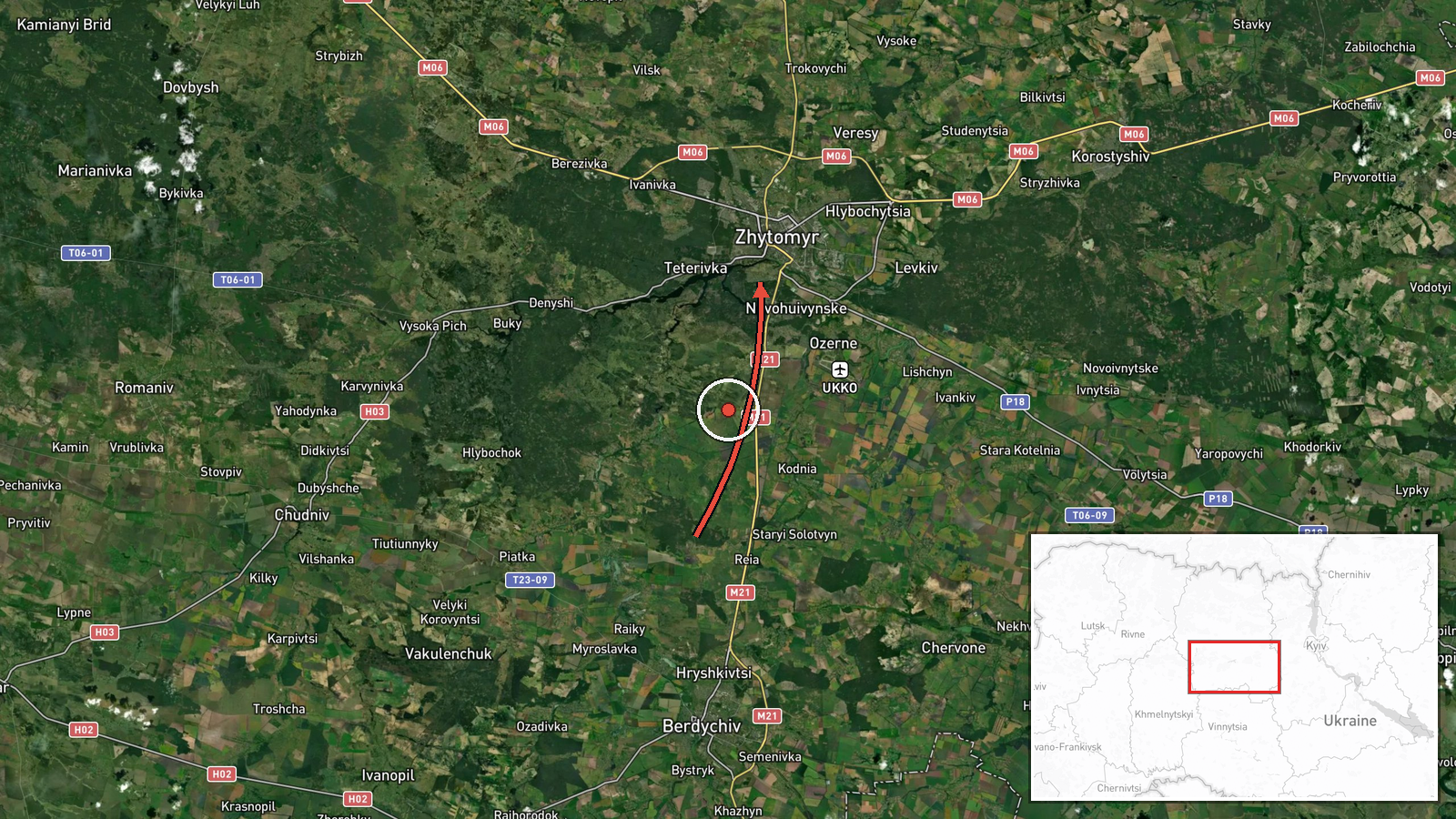 Zhytomyr Oblast, Ukraine — Drone Transit location map