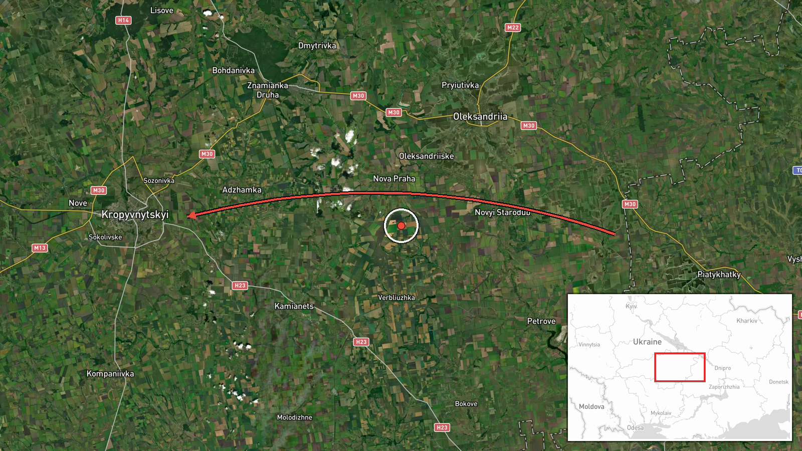 Kirovohrad Oblast, Ukraine — Drone Transit location map