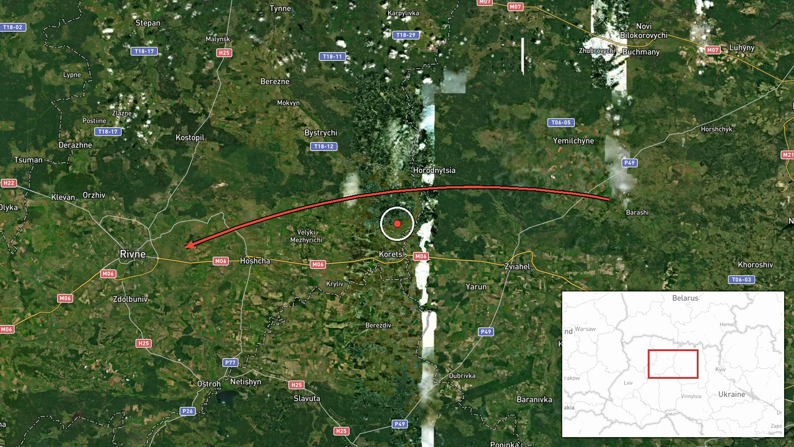 Rivne Oblast, Ukraine — Drone Transit location map