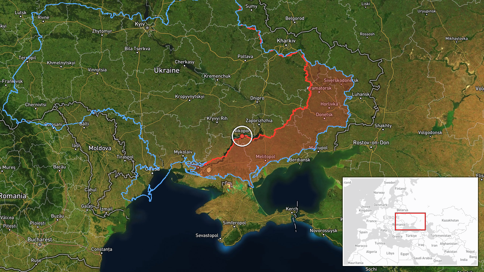 Nikopol yakınları, Dnipropetrovsk, Ukrayna (cephe hattı, tahmini)