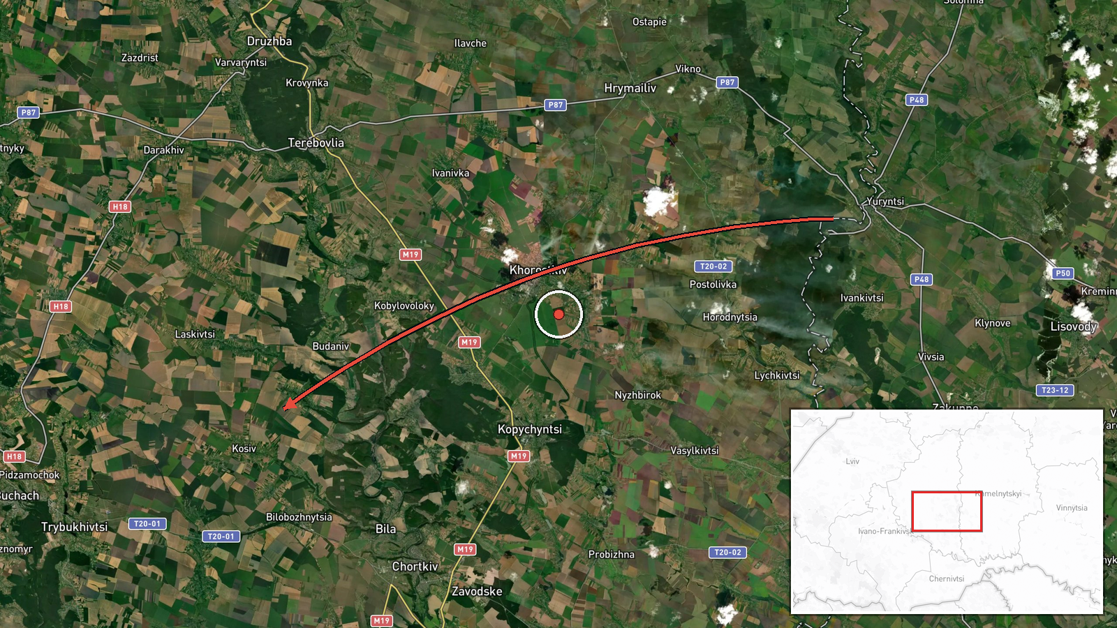 southern Ternopil Oblast, Ukraine — Drone Transit location map