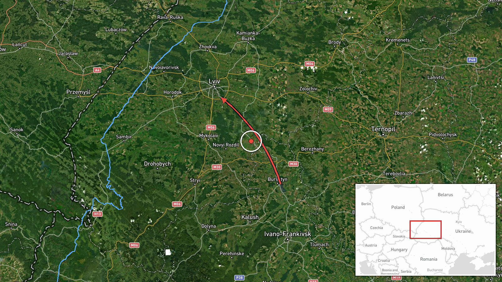 Lviv Oblast, Ukraine — Drone Transit location map