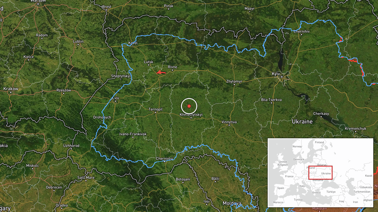 southern Vinnytsia Oblast, Ukraine — Drone Transit location map