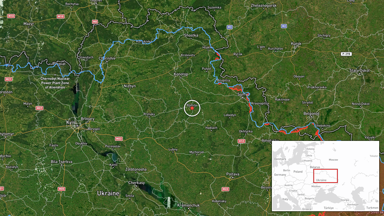 Romny, Ukraine — Cruise Missile location map