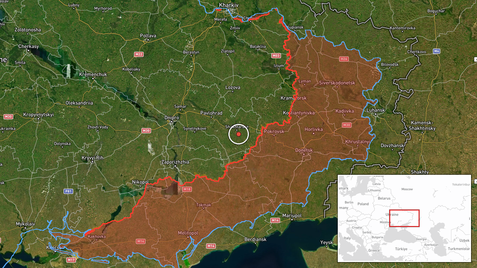 Zaporizhzhya, Ukraine — Airstrike location map