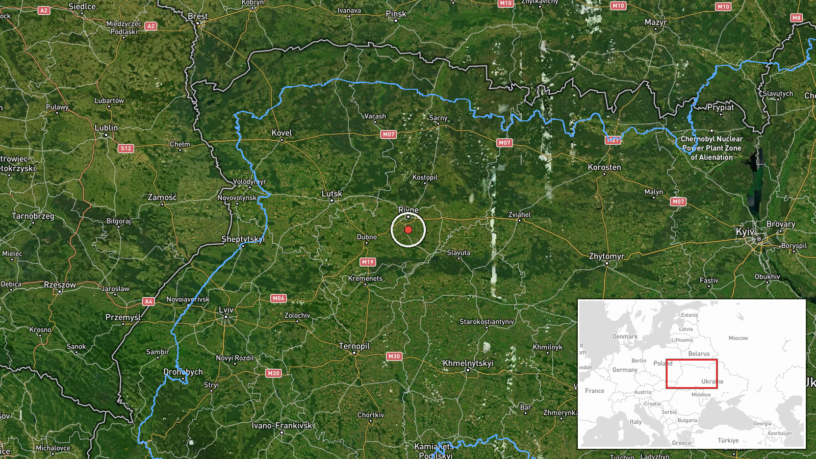 Zdolbuniv, Ukraine — Drone Transit location map