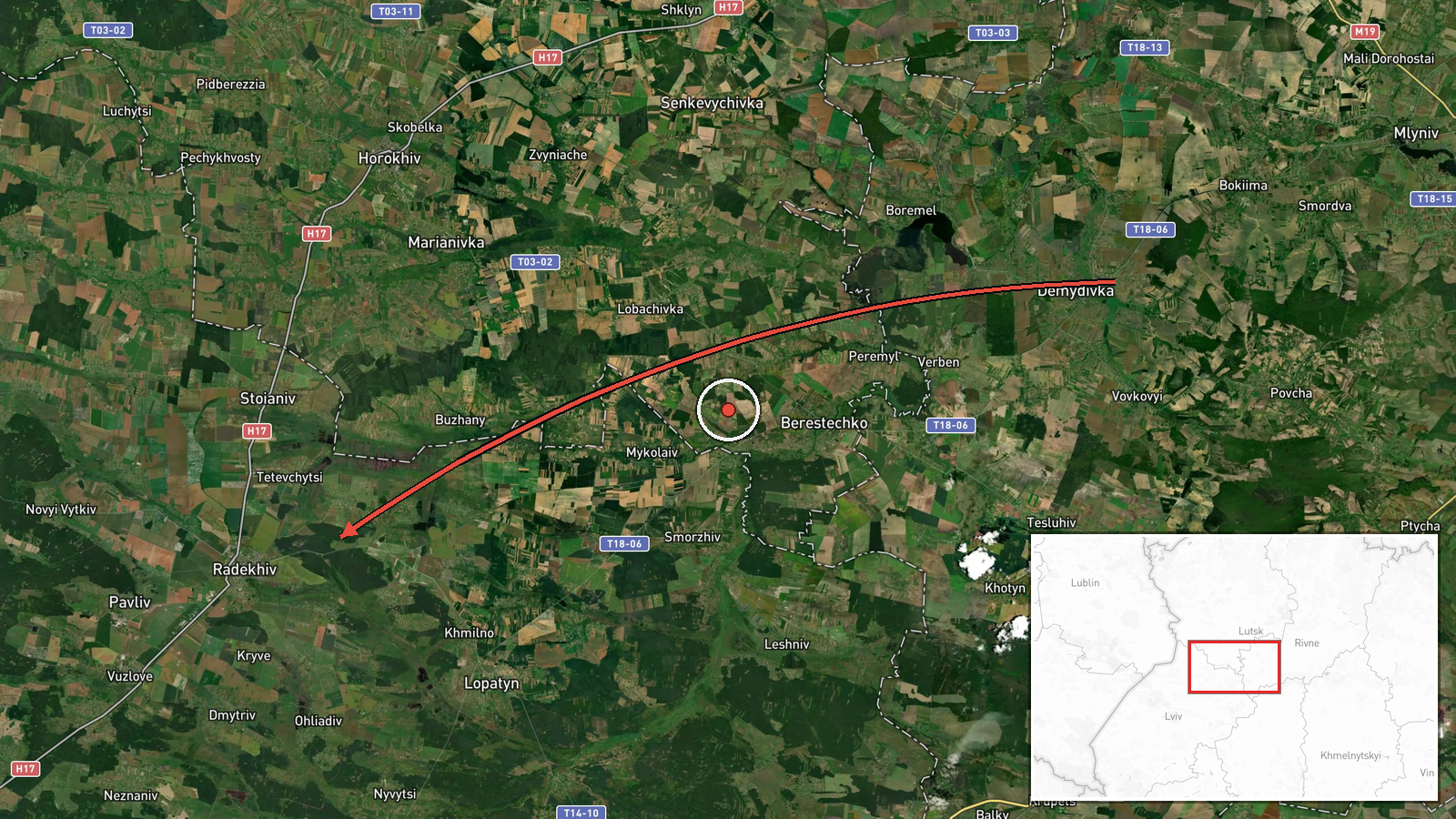 Radekhiv, Ukraine — Drone Transit location map
