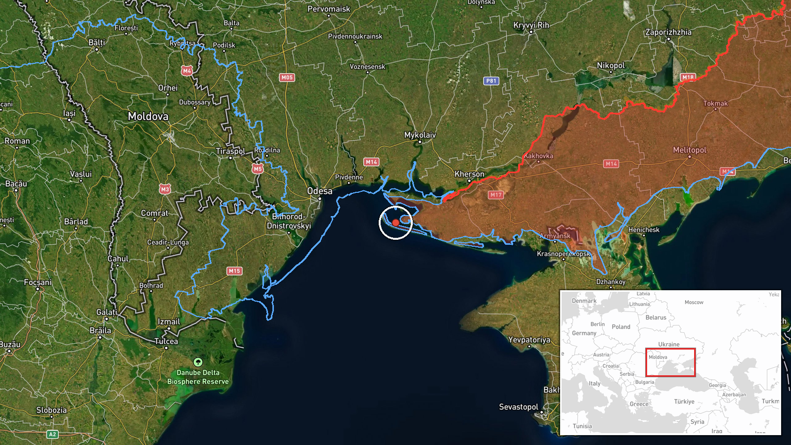 Black Sea, Ukraine — Drone Transit location map