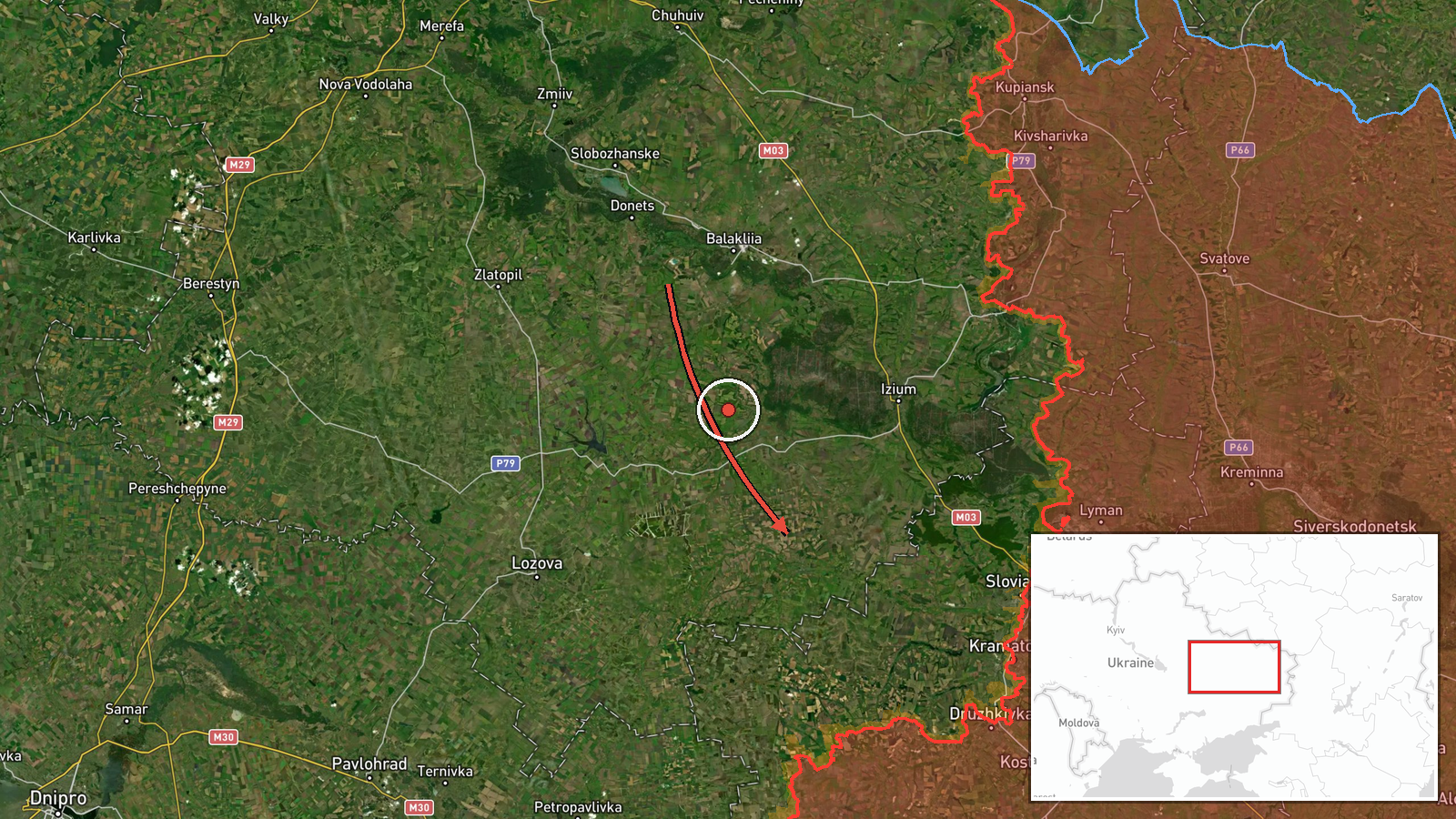 Barvinkove, Ukraine — Drone Transit location map