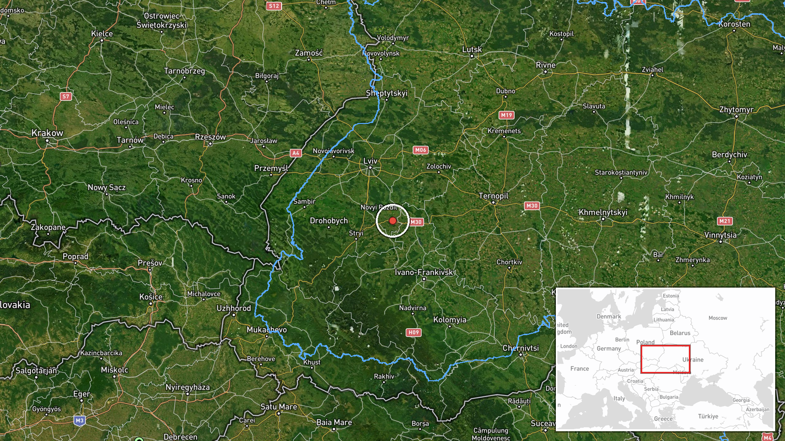 Khodoriv, Ukraine — Drone Transit location map