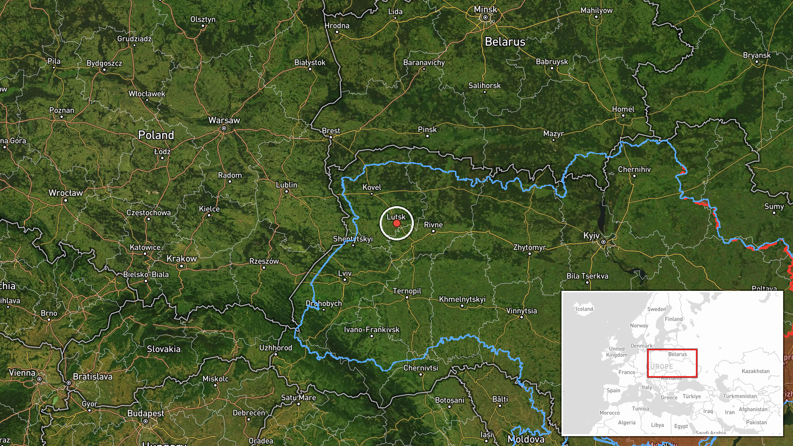 Volyn Oblast, Ukraine — Drone Transit location map