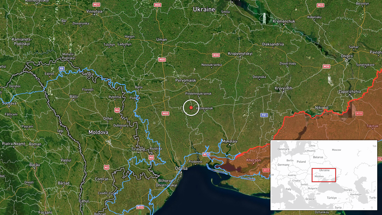 Domanivka, Ukraine — Drone Transit location map