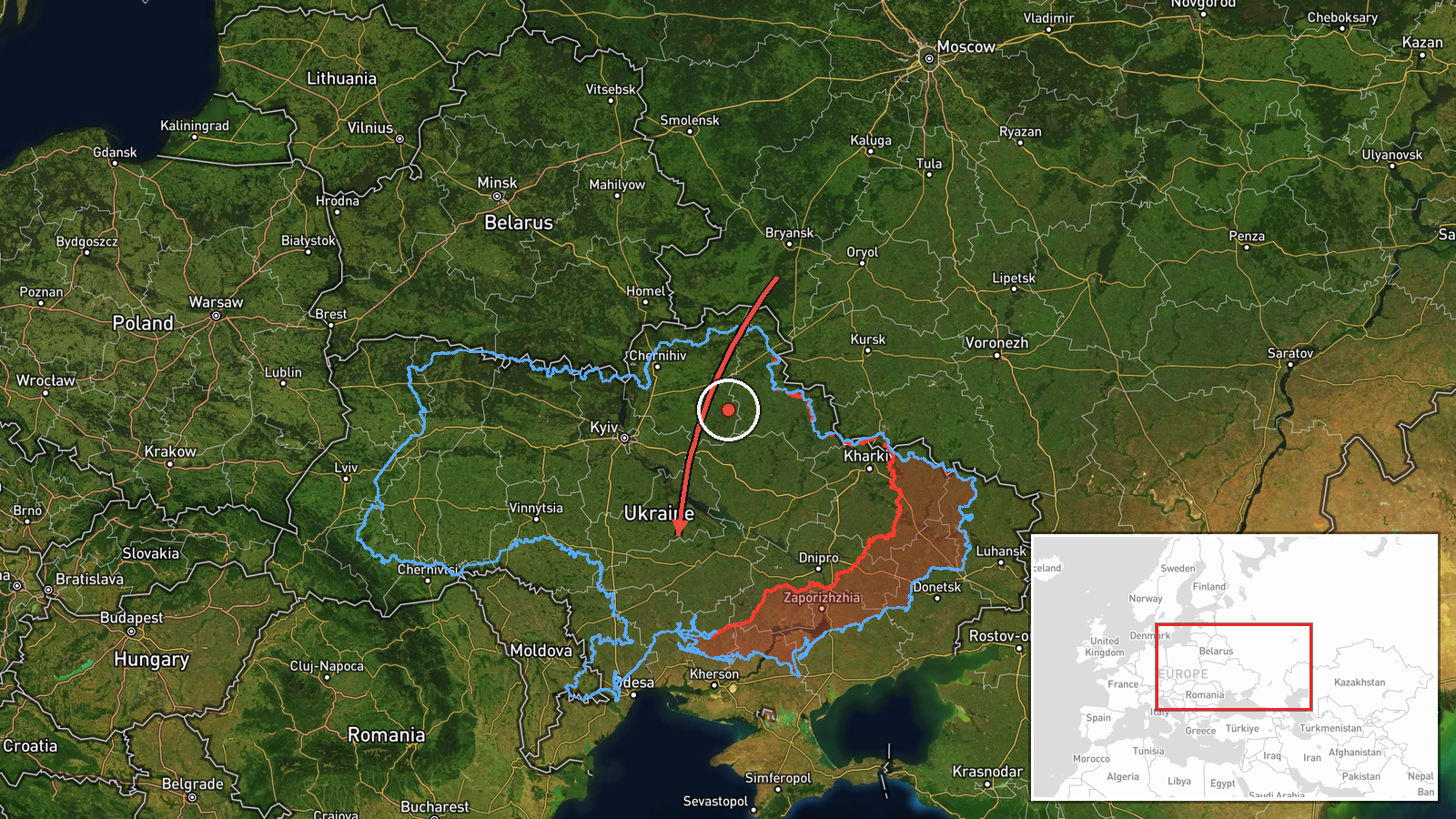 Ukraine — UAS Strike location map