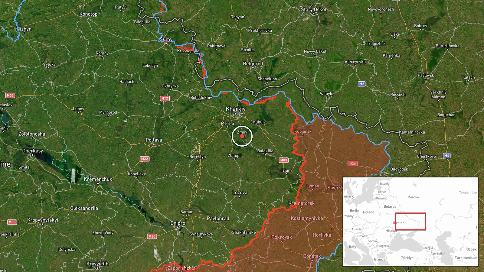 Zmiyiv, Ukraine — Cruise Missile location map