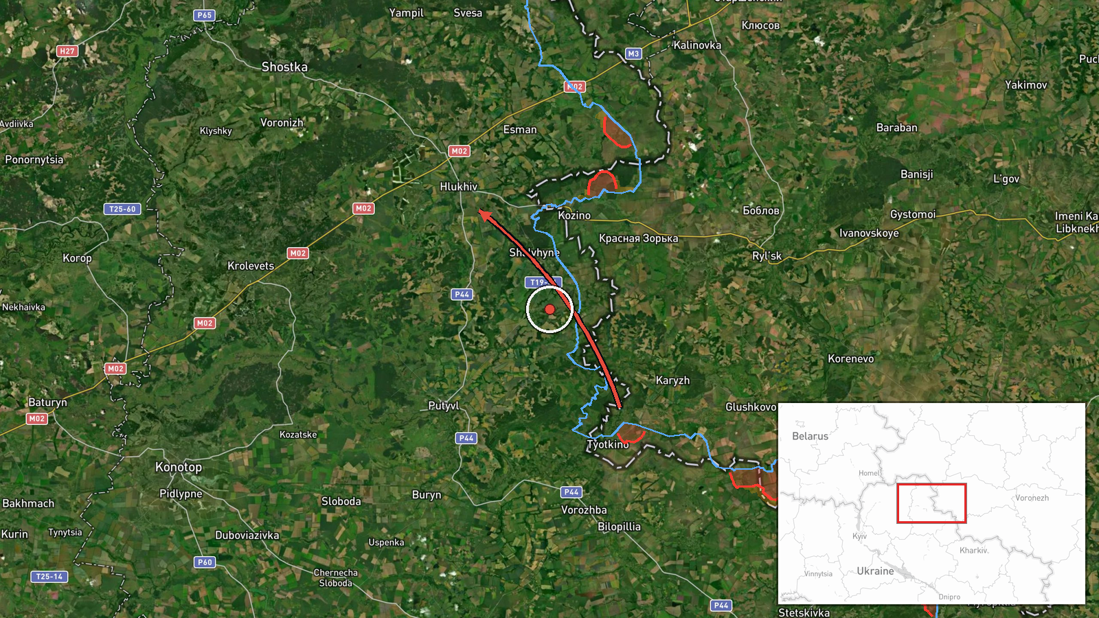 Hlukhiv, Ukraine — Drone Transit location map