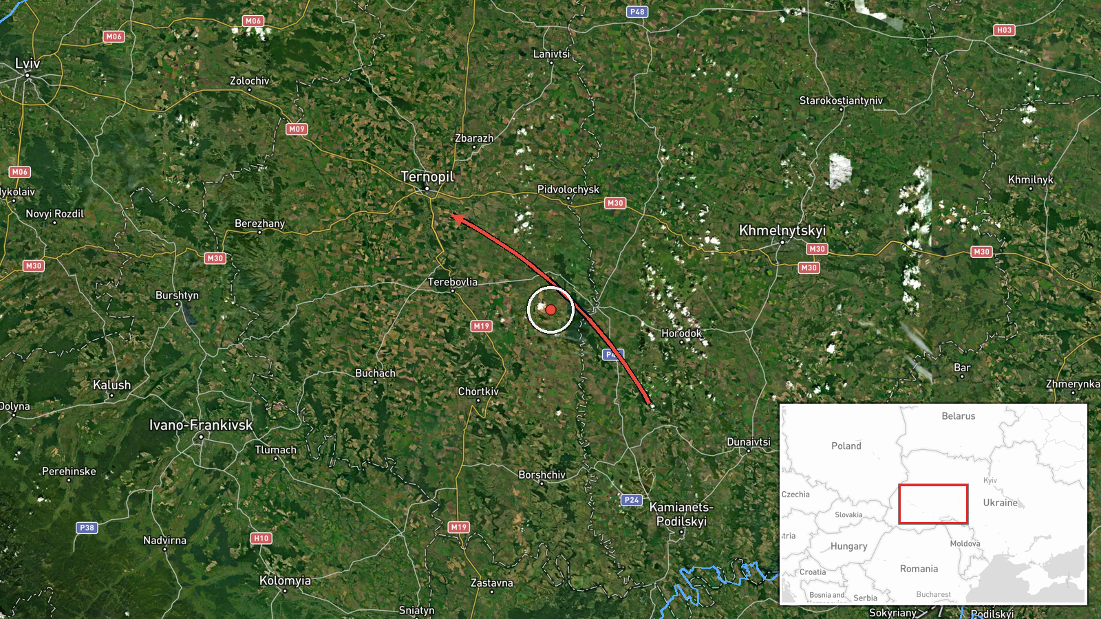 Ternopil Oblast, Ukraine — Drone Transit location map