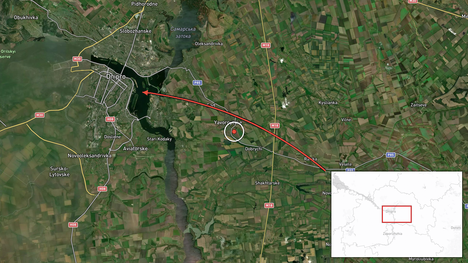 Dnipro, Ukraine — Drone Transit location map