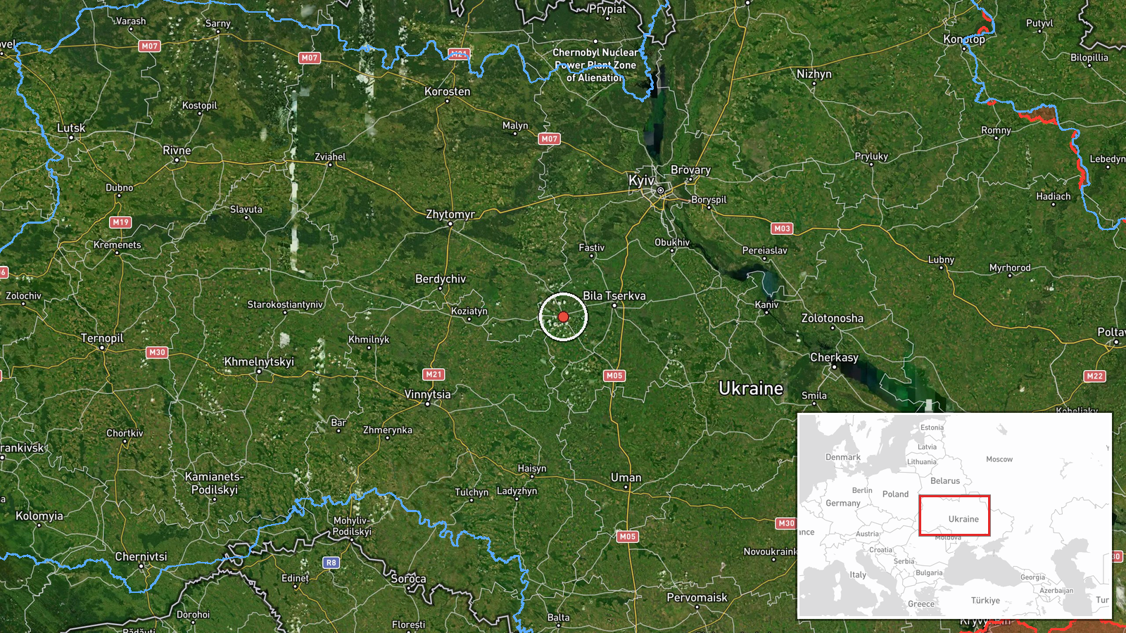 Skvyra, Ukraine — Drone Transit location map