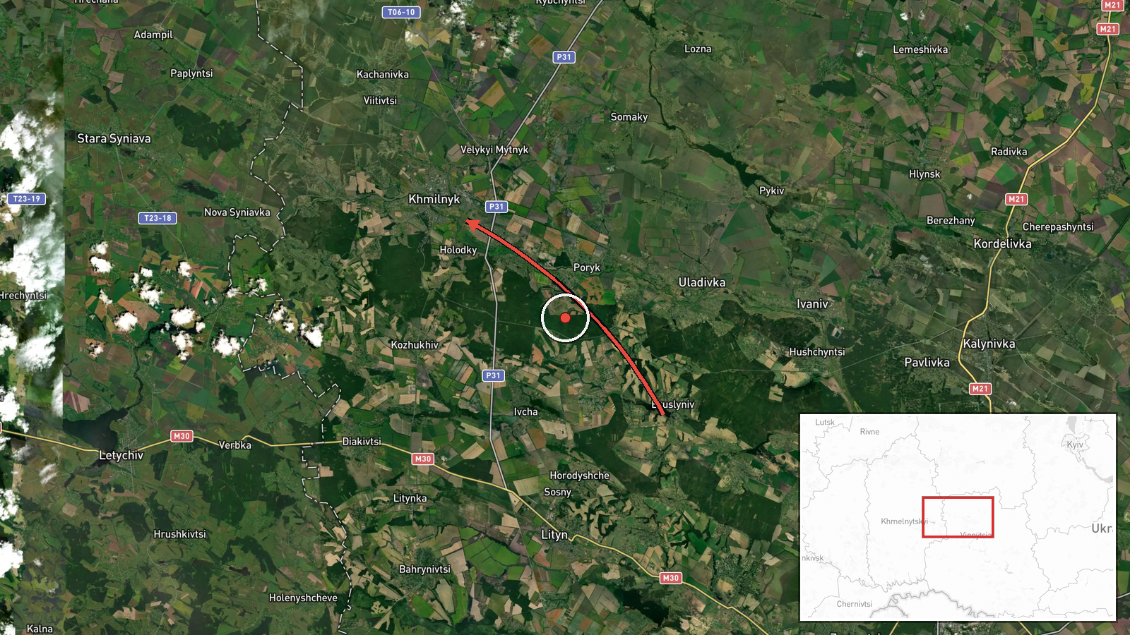 Khmilnyk, Ukraine — Drone Transit location map