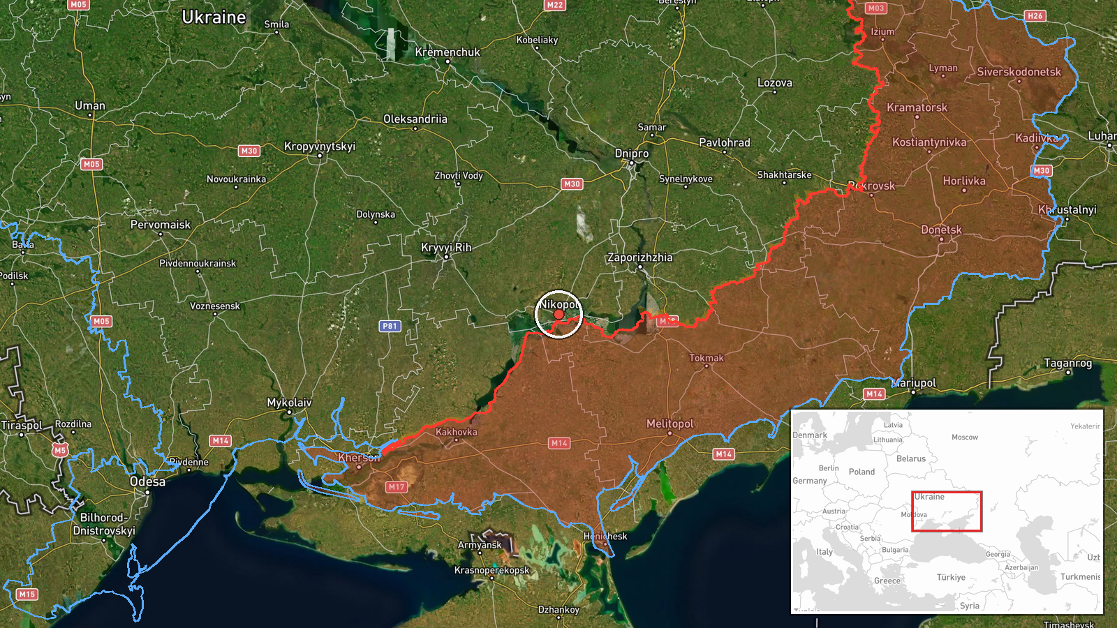Nikopol district, Ukraine — Drone Transit location map