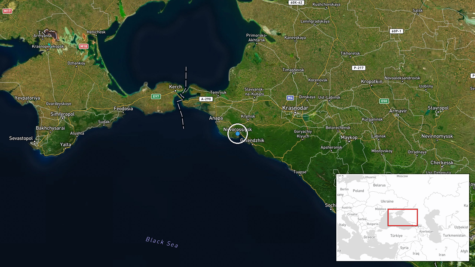 Novorossiysk, Krasnodar Krai, Russia — Cruise Missile location map
