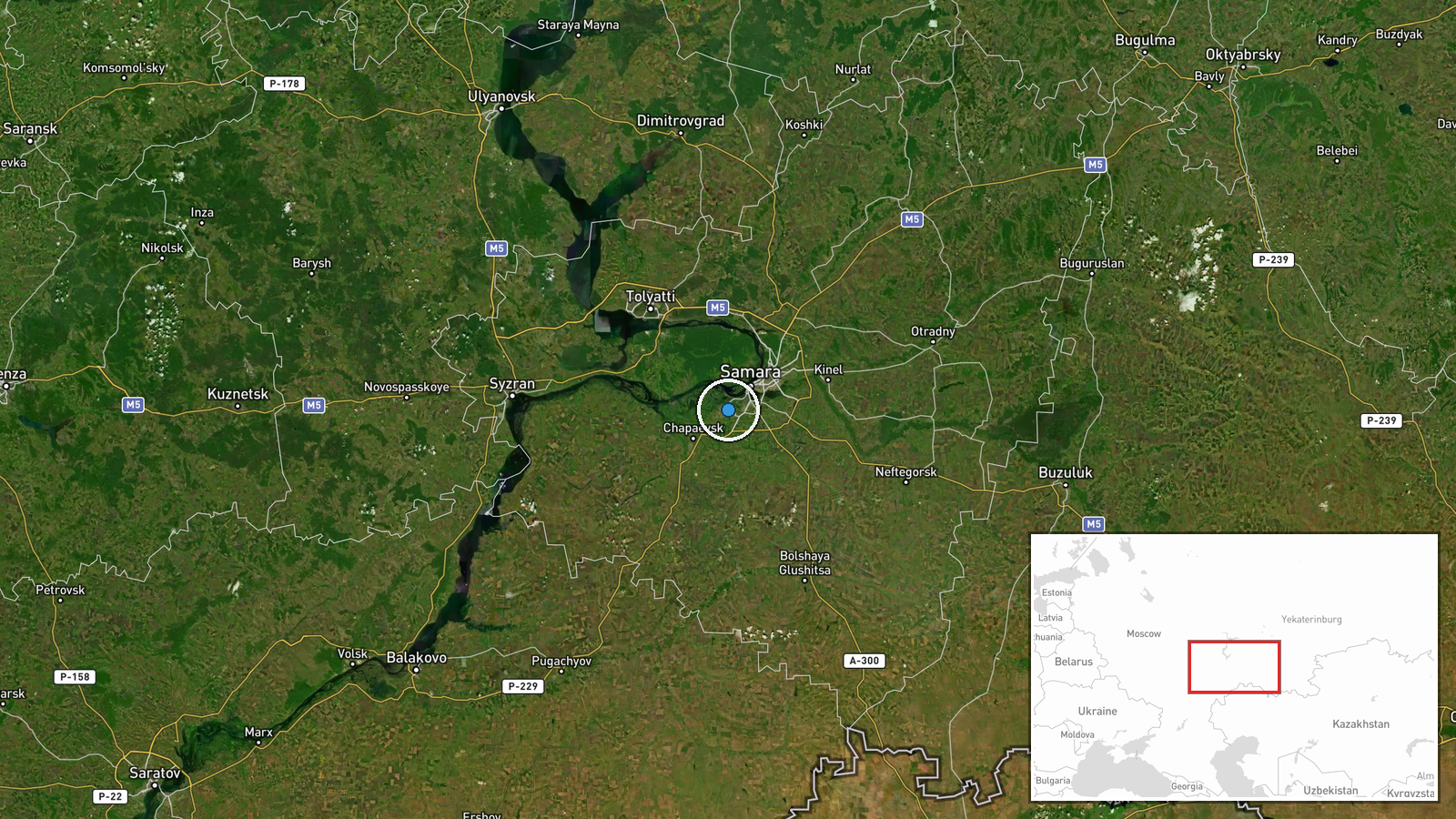 Novokuybyshevsk, Samara Oblast, Russia — Ballistic Missile location map