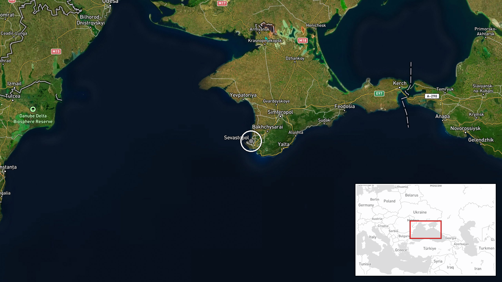 Sevastopol, Crimea, Ukraine — Security location map