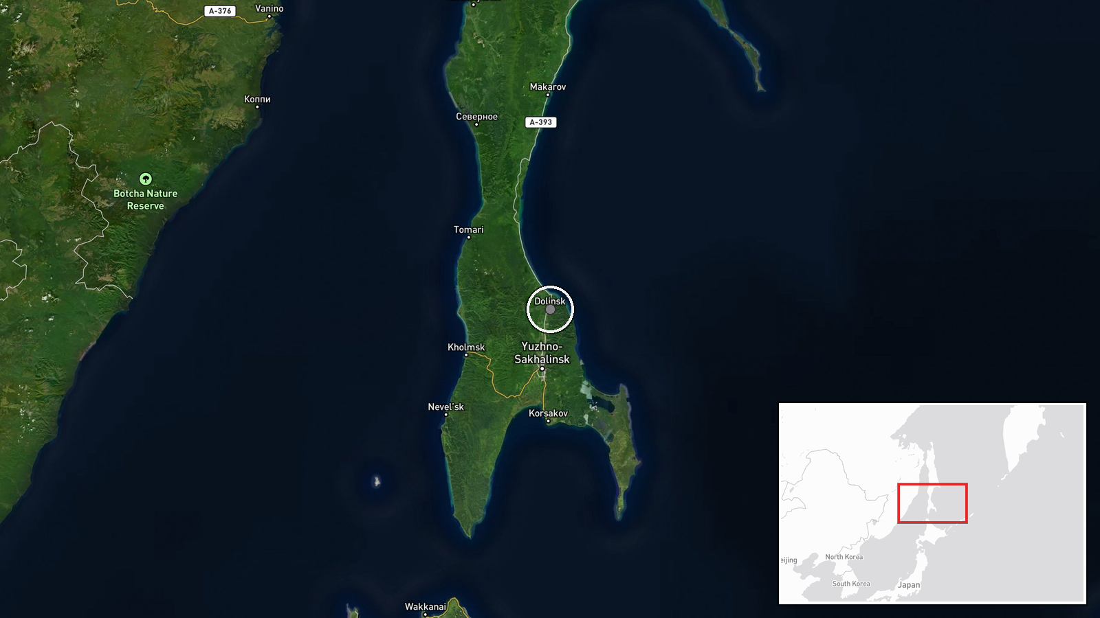Dolinsk, Sakhalin Oblast, Russia — Security location map