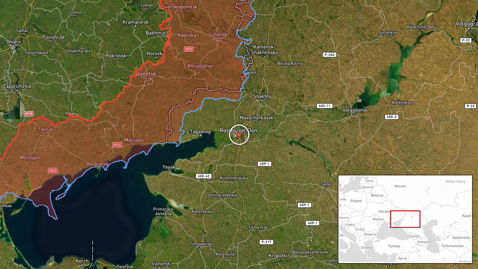 Rostov-on-Don, Rostov Oblast, Russia — Drone Shootdown location map