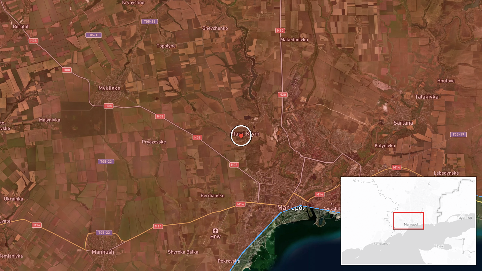 Epicentr Shopping Mall, Mariupol, Donetsk Oblast, Ukraine — UAS Strike location map