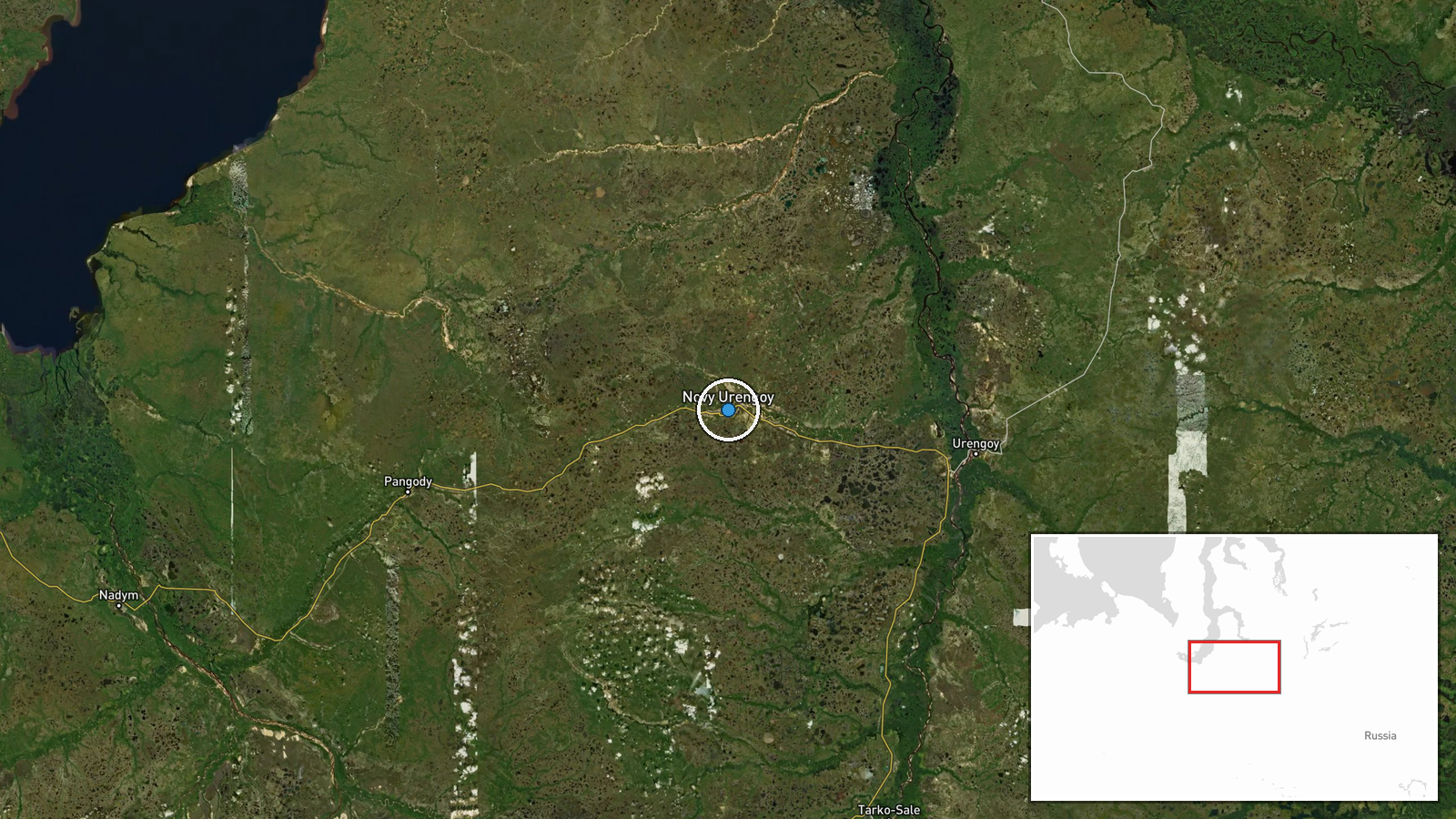 Novy Urengoy Gas Condensate Plant, Yamalo-Nenets Autonomous Okrug, Russia — UAS Strike location map