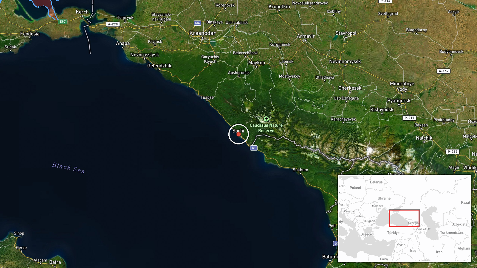 Sochi Naval Base, Sochi, Krasnodar Krai, Russia — Deployment location map