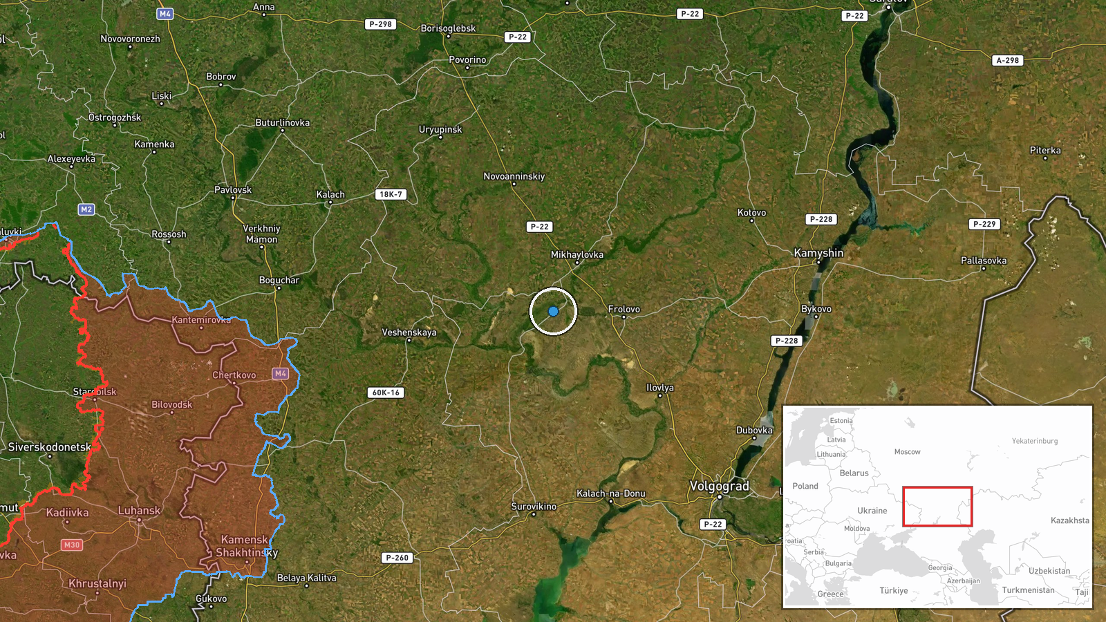 Sebrskoe, Volgograd Oblast, Russia — Ballistic Missile location map