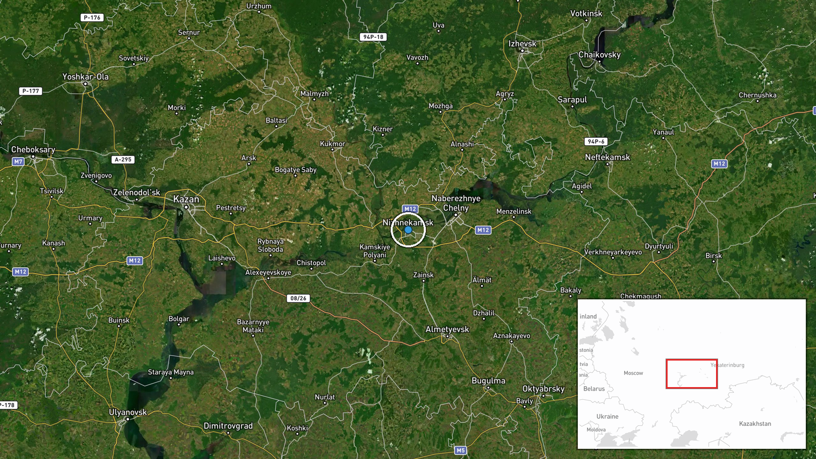 Nizhnekamsk, Tatarstan, Russia — UAS Strike location map