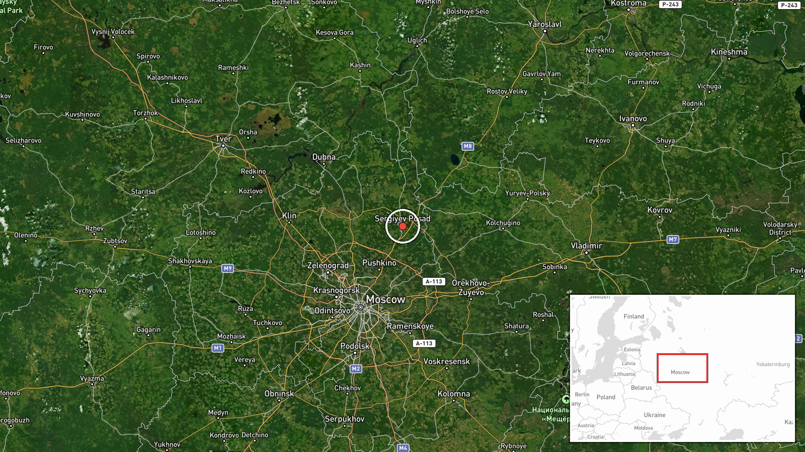 Sergiyev Posad, Moscow Oblast, Russia — Drone Shootdown location map