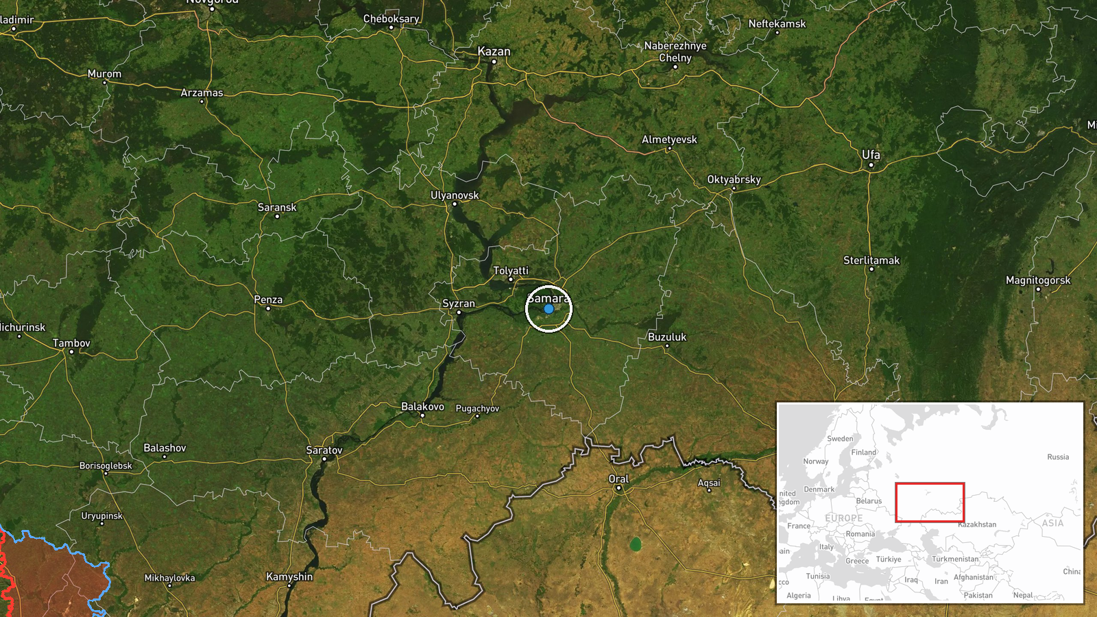 Kuibyshev Oil Refinery, Samara City, Samara Oblast, Russia — UAS Strike location map