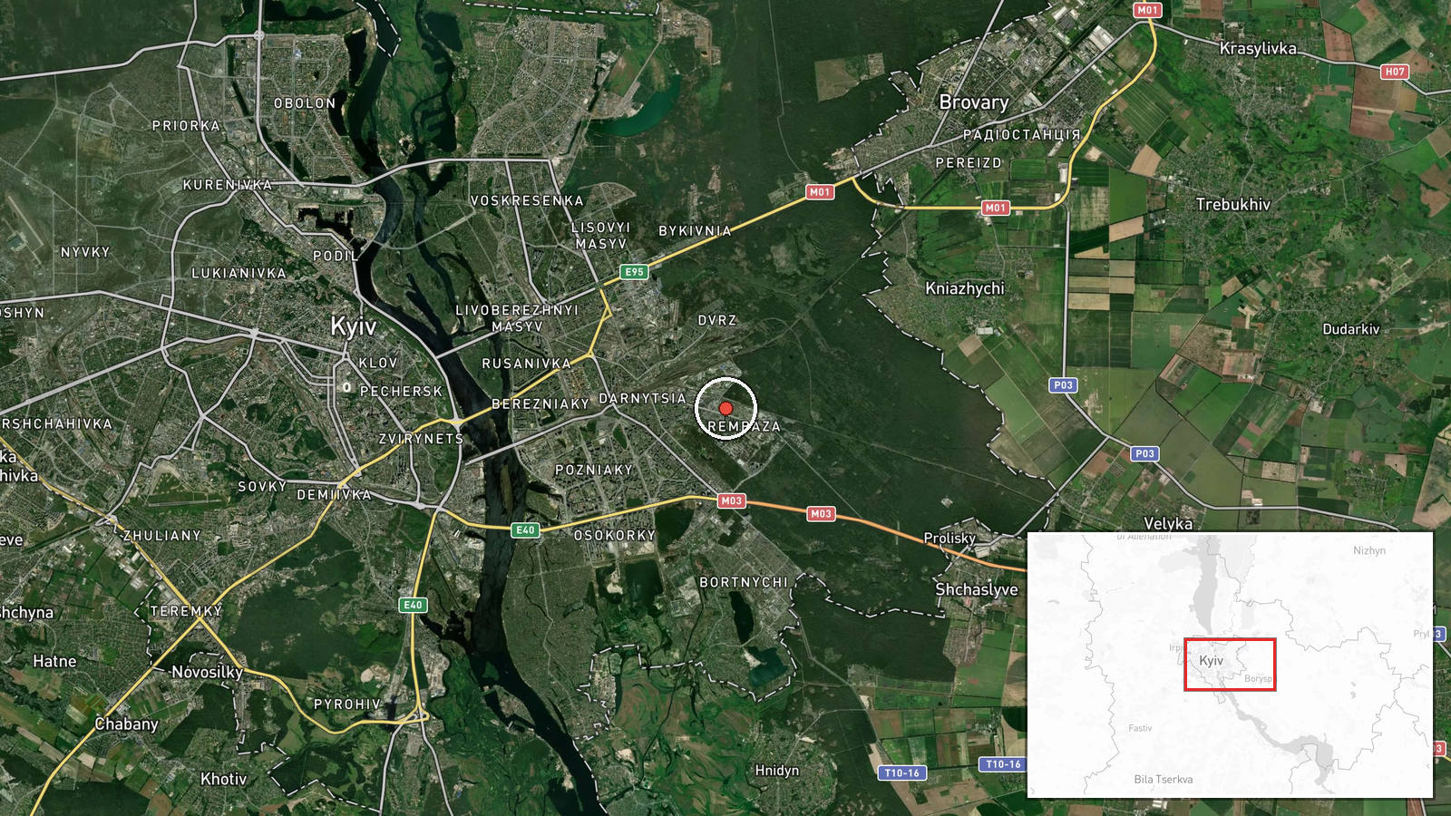 Darnytskyy Pharmaceutical Plant, Darnytsia District, Kyiv, Ukraine — Airstrike location map