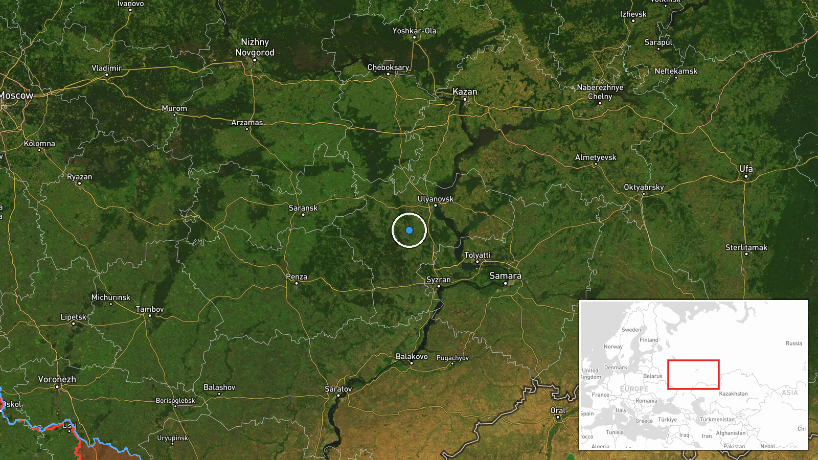 Iskra Enterprise, Ulyanovsk, Russia — UAS Strike location map