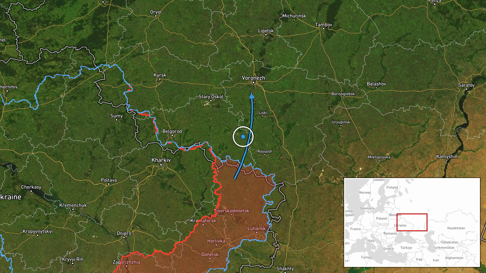 Voronezh, Voronezh Oblast, Russia — UAS Strike location map