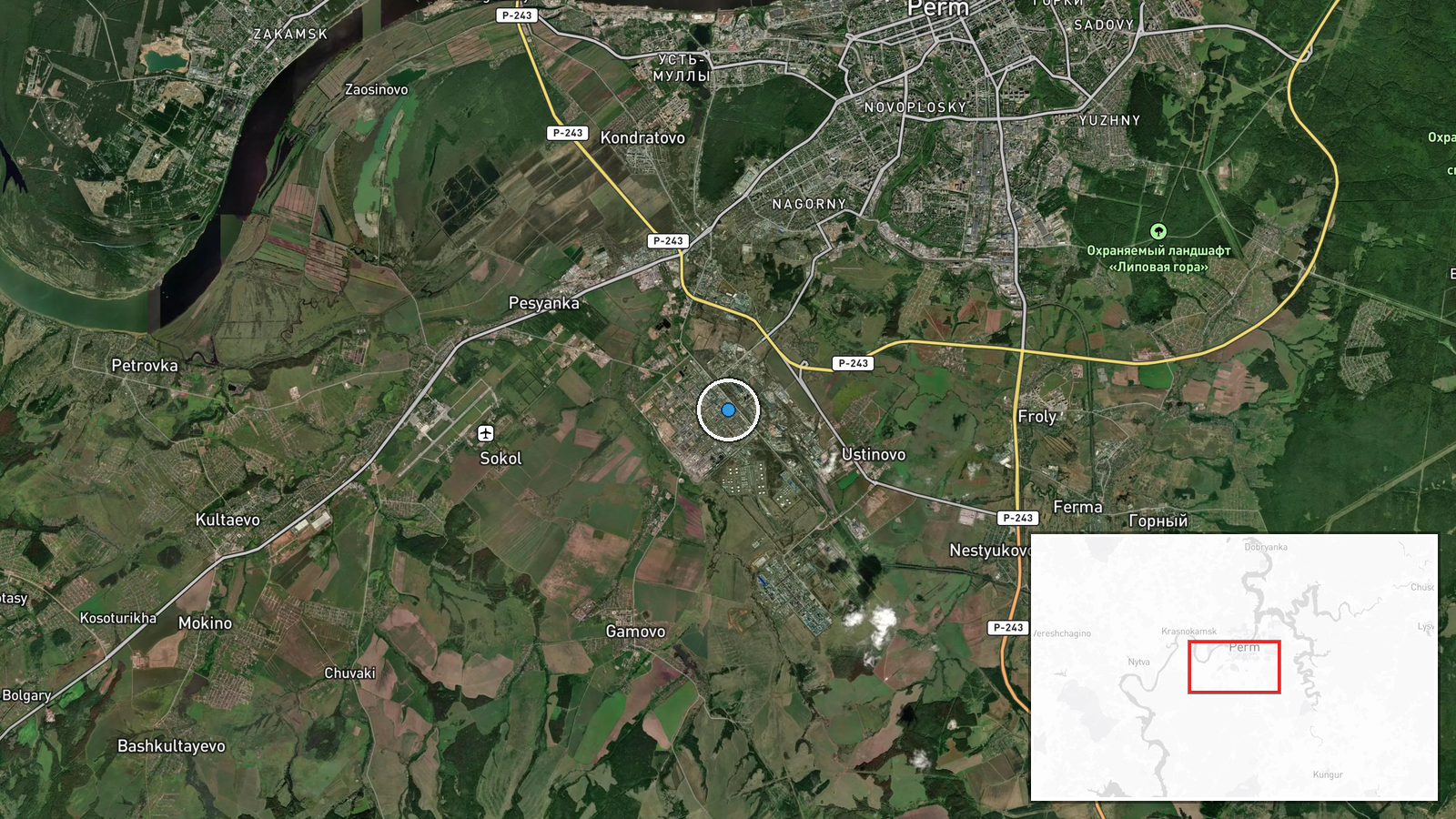 Lukoil Perm Oil Refinery, Perm, Perm Krai, Russia — UAS Strike location map