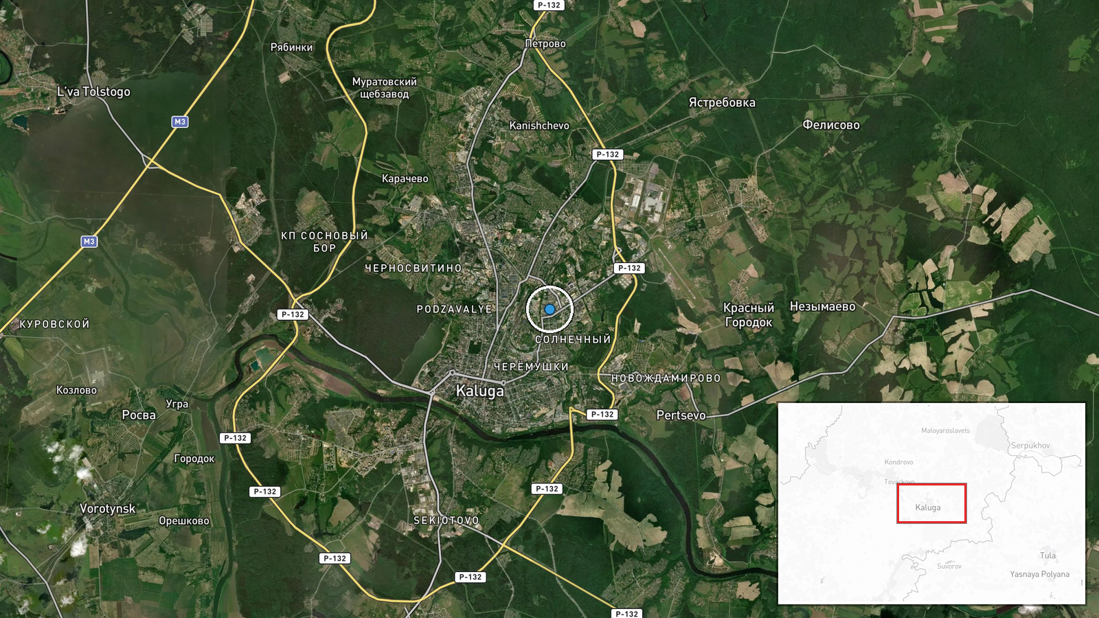 Восход, Kaluga Oblast, Russia — Airstrike location map