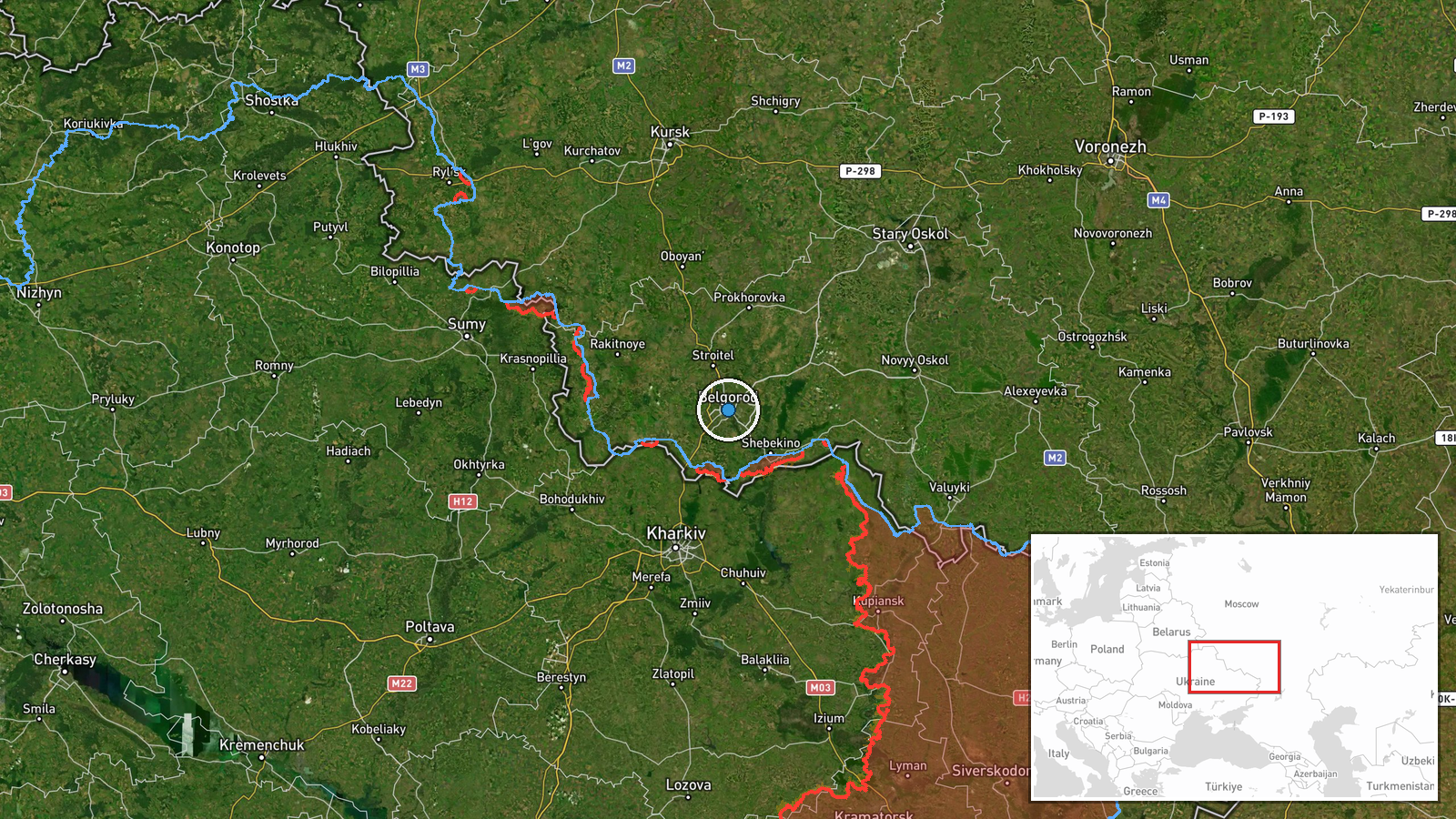 Belgorod city, Belgorod Oblast, Russia — Ballistic Missile location map