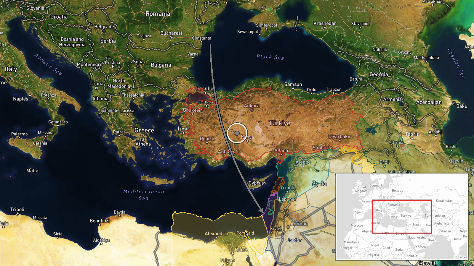 Off Constanta, Romania – Danube-Black Sea Region — Naval location map