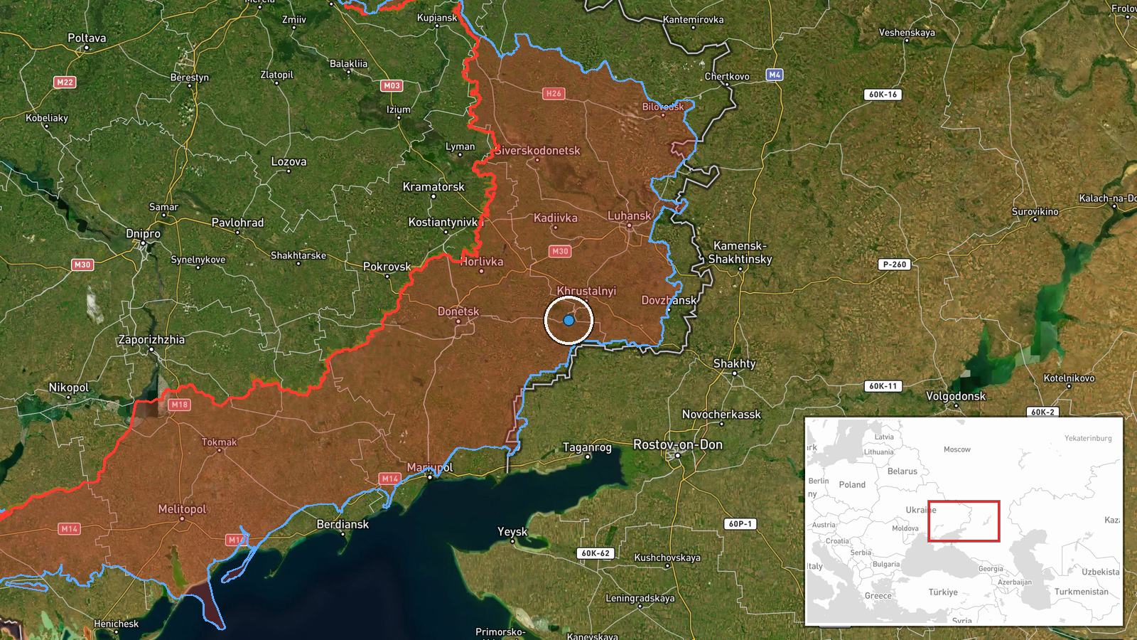 Snizhne, Donetsk Oblast, Ukraine — UAS Strike location map
