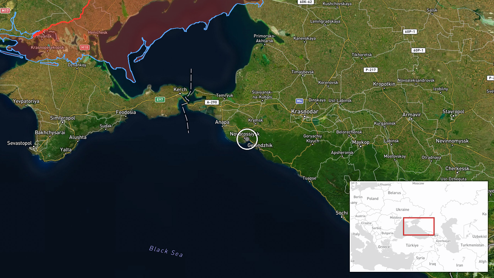 Novorossiysk, Krasnodar Krai, Russia — Cargo Ship location map